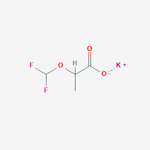 molecular formula C4H5F2KO3 B2826927 2-(二氟甲氧基)丙酸钾 CAS No. 2287271-11-6