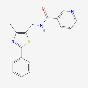 molecular formula C17H15N3OS B2826932 N-((4-methyl-2-phenylthiazol-5-yl)methyl)nicotinamide CAS No. 1421526-42-2
