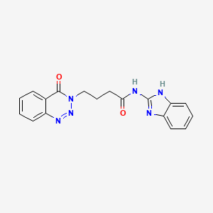 molecular formula C18H16N6O2 B2826935 N-(1H-苯并咪唑-2-基)-4-(4-氧代-1,2,3-苯并三唑-3-基)丁酰胺 CAS No. 880812-08-8