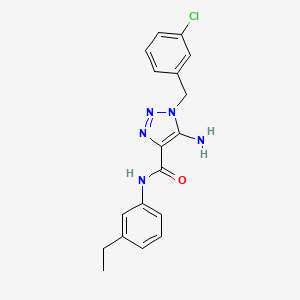 molecular formula C18H18ClN5O B2826941 5-amino-1-[(3-chlorophenyl)methyl]-N-(3-ethylphenyl)triazole-4-carboxamide CAS No. 899981-39-6