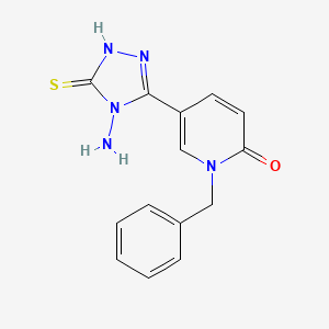 molecular formula C14H13N5OS B2826944 5-(4-amino-5-sulfanylidene-1H-1,2,4-triazol-3-yl)-1-benzylpyridin-2-one CAS No. 400074-84-2