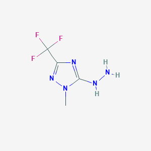 molecular formula C4H6F3N5 B2826966 5-Hydrazino-1-methyl-3-(trifluoromethyl)-1H-1,2,4-triazole CAS No. 2279121-91-2