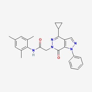 molecular formula C25H25N5O2 B2826969 2-(4-环丙基-7-氧代-1-苯基-1H-吡唑并[3,4-d]吡啶-6(7H)-基)-N-间苯基乙酰胺 CAS No. 1105239-17-5