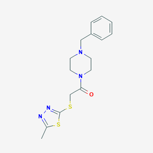 molecular formula C16H20N4OS2 B282697 1-Benzyl-4-{[(5-methyl-1,3,4-thiadiazol-2-yl)thio]acetyl}piperazine 