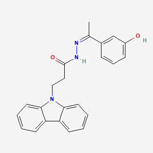 molecular formula C23H21N3O2 B2826971 3-(9H-咔唑-9-基)-N'-[(1Z)-1-(3-羟基苯基)乙烯基]丙酰肼 CAS No. 452089-81-5