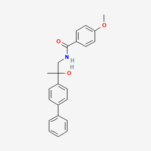 molecular formula C23H23NO3 B2826972 N-(2-([1,1'-biphenyl]-4-yl)-2-hydroxypropyl)-4-methoxybenzamide CAS No. 1396716-22-5