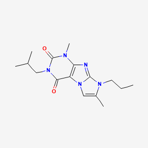 molecular formula C16H23N5O2 B2826973 3-isobutyl-1,7-dimethyl-8-propyl-1H-imidazo[2,1-f]purine-2,4(3H,8H)-dione CAS No. 887462-90-0