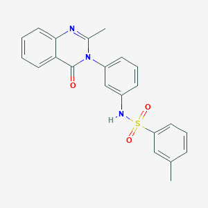 molecular formula C22H19N3O3S B2826978 3-methyl-N-[3-(2-methyl-4-oxoquinazolin-3-yl)phenyl]benzenesulfonamide CAS No. 898428-83-6