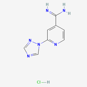 2-(1H-1,2,4-triazol-1-yl)pyridine-4-carboximidamide hydrochloride