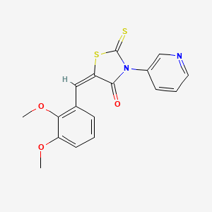 molecular formula C17H14N2O3S2 B2826980 (E)-5-(2,3-dimethoxybenzylidene)-3-(pyridin-3-yl)-2-thioxothiazolidin-4-one CAS No. 315683-78-4