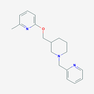 molecular formula C18H23N3O B2826984 2-Methyl-6-[[1-(pyridin-2-ylmethyl)piperidin-3-yl]methoxy]pyridine CAS No. 2379971-58-9