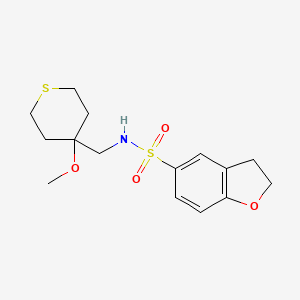 molecular formula C15H21NO4S2 B2826986 N-((4-methoxytetrahydro-2H-thiopyran-4-yl)methyl)-2,3-dihydrobenzofuran-5-sulfonamide CAS No. 2034453-35-3