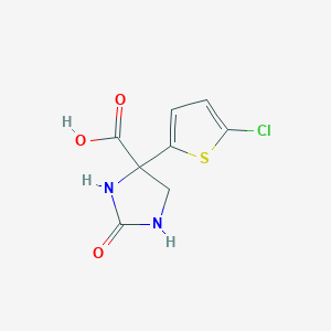 molecular formula C8H7ClN2O3S B2826991 4-(5-Chlorothiophen-2-yl)-2-oxoimidazolidine-4-carboxylic acid CAS No. 2248337-35-9