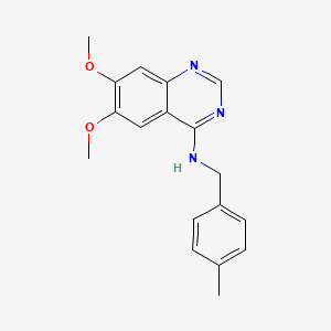 molecular formula C18H19N3O2 B2826995 6,7-dimethoxy-N-[(4-methylphenyl)methyl]-4-quinazolinamine CAS No. 477855-29-1