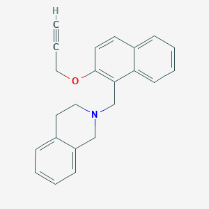 molecular formula C23H21NO B2826996 2-{[2-(2-Propynyloxy)-1-naphthyl]methyl}-1,2,3,4-tetrahydroisoquinoline CAS No. 860648-80-2