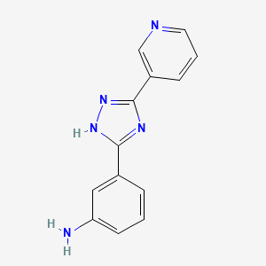 molecular formula C13H11N5 B2826998 3-(5-(pyridin-3-yl)-1H-1,2,4-triazol-3-yl)aniline CAS No. 1092305-64-0