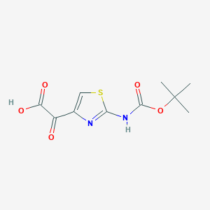 molecular formula C10H12N2O5S B2826999 2-(2-((叔丁氧羰基)氨基)噻唑-4-基)-2-氧代乙酸 CAS No. 73181-56-3