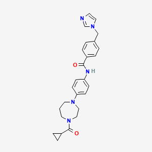 molecular formula C26H29N5O2 B2827022 4-((1H-咪唑-1-基)甲基)-N-(4-(4-(环丙烷羰基)-1,4-二氮杂辛-1-基)苯基)苯甲酰胺 CAS No. 1226456-44-5