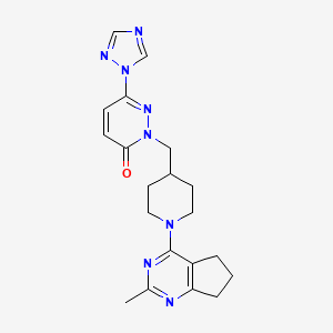 2-[(1-{2-methyl-5H,6H,7H-cyclopenta[d]pyrimidin-4-yl}piperidin-4-yl)methyl]-6-(1H-1,2,4-triazol-1-yl)-2,3-dihydropyridazin-3-one