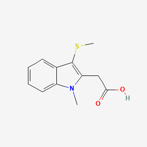 molecular formula C12H13NO2S B2827032 2-(1-Methyl-3-methylthioindol-2-yl)acetic acid CAS No. 57666-07-6