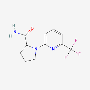 molecular formula C11H12F3N3O B2827034 1-(6-(三氟甲基)吡啶-2-基)吡咯啉-2-甲酰胺 CAS No. 2034200-84-3