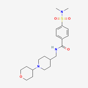 molecular formula C20H31N3O4S B2827035 4-(N,N-dimethylsulfamoyl)-N-((1-(tetrahydro-2H-pyran-4-yl)piperidin-4-yl)methyl)benzamide CAS No. 2034571-22-5