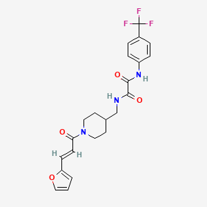 molecular formula C22H22F3N3O4 B2827041 (E)-N1-((1-(3-(呋喃-2-基)丙烯酰基)哌啶-4-基)甲基)-N2-(4-(三氟甲基)苯基)草酰胺 CAS No. 1235689-28-7