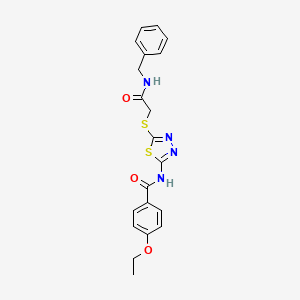 molecular formula C20H20N4O3S2 B2827045 N-(5-((2-(benzylamino)-2-oxoethyl)thio)-1,3,4-thiadiazol-2-yl)-4-ethoxybenzamide CAS No. 868974-10-1