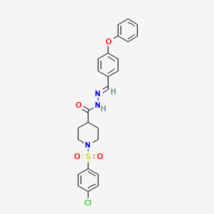 1-(4-chlorobenzenesulfonyl)-N'-[(1E)-(4-phenoxyphenyl)methylidene]piperidine-4-carbohydrazide