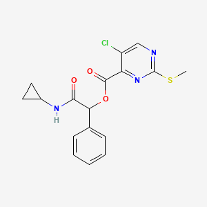 molecular formula C17H16ClN3O3S B2827049 (Cyclopropylcarbamoyl)(phenyl)methyl 5-chloro-2-(methylsulfanyl)pyrimidine-4-carboxylate CAS No. 1209061-82-4