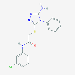 molecular formula C16H14ClN5OS B282705 2-[(5-amino-4-phenyl-4H-1,2,4-triazol-3-yl)sulfanyl]-N-(3-chlorophenyl)acetamide 