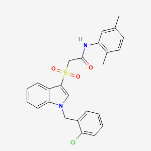 2-[1-[(2-chlorophenyl)methyl]indol-3-yl]sulfonyl-N-(2,5-dimethylphenyl)acetamide
