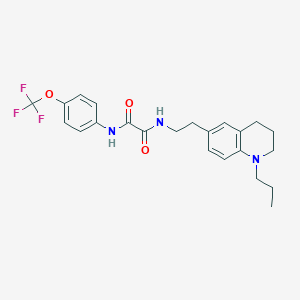 molecular formula C23H26F3N3O3 B2827059 N1-(2-(1-propyl-1,2,3,4-tetrahydroquinolin-6-yl)ethyl)-N2-(4-(trifluoromethoxy)phenyl)oxalamide CAS No. 955594-64-6