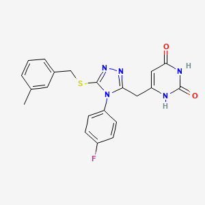 6-((4-(4-fluorophenyl)-5-((3-methylbenzyl)thio)-4H-1,2,4-triazol-3-yl)methyl)pyrimidine-2,4(1H,3H)-dione