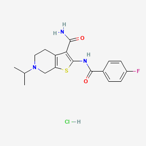 2-(4-Fluorobenzamido)-6-isopropyl-4,5,6,7-tetrahydrothieno[2,3-c]pyridine-3-carboxamide hydrochloride