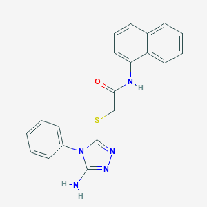 molecular formula C20H17N5OS B282708 2-[(5-amino-4-phenyl-4H-1,2,4-triazol-3-yl)sulfanyl]-N-(naphthalen-1-yl)acetamide 