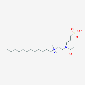 molecular formula C21H44N2O4S B028271 3-[Acetyl-[2-[dodecyl(dimethyl)azaniumyl]ethyl]amino]propane-1-sulfonate CAS No. 103683-18-7