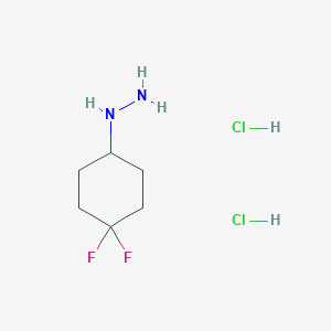 molecular formula C6H14Cl2F2N2 B2827123 (4,4-Difluorocyclohexyl)hydrazine dihydrochloride CAS No. 1911568-46-1