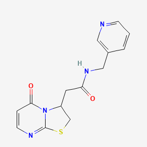 2-(5-oxo-3,5-dihydro-2H-thiazolo[3,2-a]pyrimidin-3-yl)-N-(pyridin-3-ylmethyl)acetamide