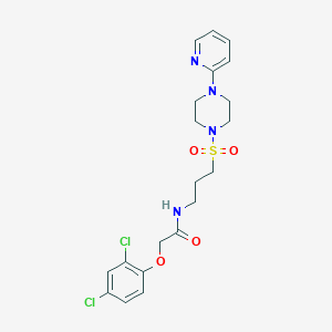 molecular formula C20H24Cl2N4O4S B2827138 2-(2,4-二氯苯氧基)-N-(3-((4-(吡啶-2-基)哌嗪-1-基)磺酰)丙基)乙酰胺 CAS No. 1021258-92-3