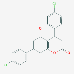 molecular formula C21H16Cl2O3 B2827140 4,7-bis(4-chlorophenyl)-4,6,7,8-tetrahydro-2H-chromene-2,5(3H)-dione CAS No. 338750-78-0