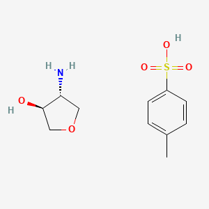 molecular formula C11H17NO5S B2827145 (3S,4R)-4-Aminooxolan-3-ol, 4-methylbenzene-1-sulfonic acid CAS No. 1955474-92-6