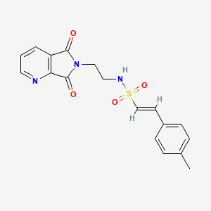 molecular formula C18H17N3O4S B2827148 (E)-N-(2-(5,7-dioxo-5H-pyrrolo[3,4-b]pyridin-6(7H)-yl)ethyl)-2-(p-tolyl)ethenesulfonamide CAS No. 2035007-65-7