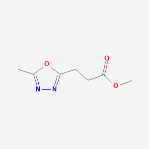 molecular formula C7H10N2O3 B2827154 Methyl 3-(5-methyl-1,3,4-oxadiazol-2-yl)propanoate CAS No. 1955554-30-9