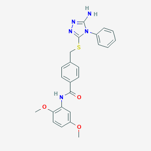 molecular formula C24H23N5O3S B282717 4-{[(5-amino-4-phenyl-4H-1,2,4-triazol-3-yl)sulfanyl]methyl}-N-(2,5-dimethoxyphenyl)benzamide 