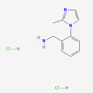 molecular formula C11H15Cl2N3 B2827173 (2-(2-Methyl-1H-imidazol-1-yl)phenyl)methanamine dihydrochloride CAS No. 1803591-83-4