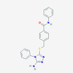 molecular formula C22H19N5OS B282718 4-[(5-amino-4-phenyl-1,2,4-triazol-3-yl)sulfanylmethyl]-N-phenylbenzamide 