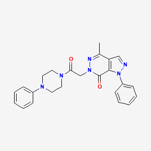 molecular formula C24H24N6O2 B2827187 4-methyl-6-(2-oxo-2-(4-phenylpiperazin-1-yl)ethyl)-1-phenyl-1H-pyrazolo[3,4-d]pyridazin-7(6H)-one CAS No. 946378-97-8