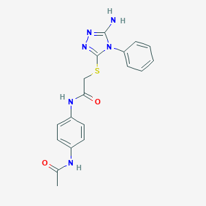 molecular formula C18H18N6O2S B282719 N-[4-(acetylamino)phenyl]-2-[(5-amino-4-phenyl-4H-1,2,4-triazol-3-yl)sulfanyl]acetamide 