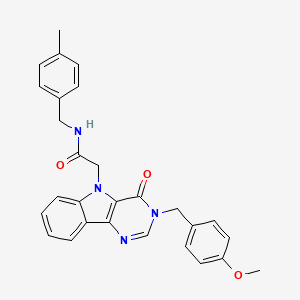 molecular formula C28H26N4O3 B2827190 2-(3-(4-methoxybenzyl)-4-oxo-3H-pyrimido[5,4-b]indol-5(4H)-yl)-N-(4-methylbenzyl)acetamide CAS No. 1031624-84-6